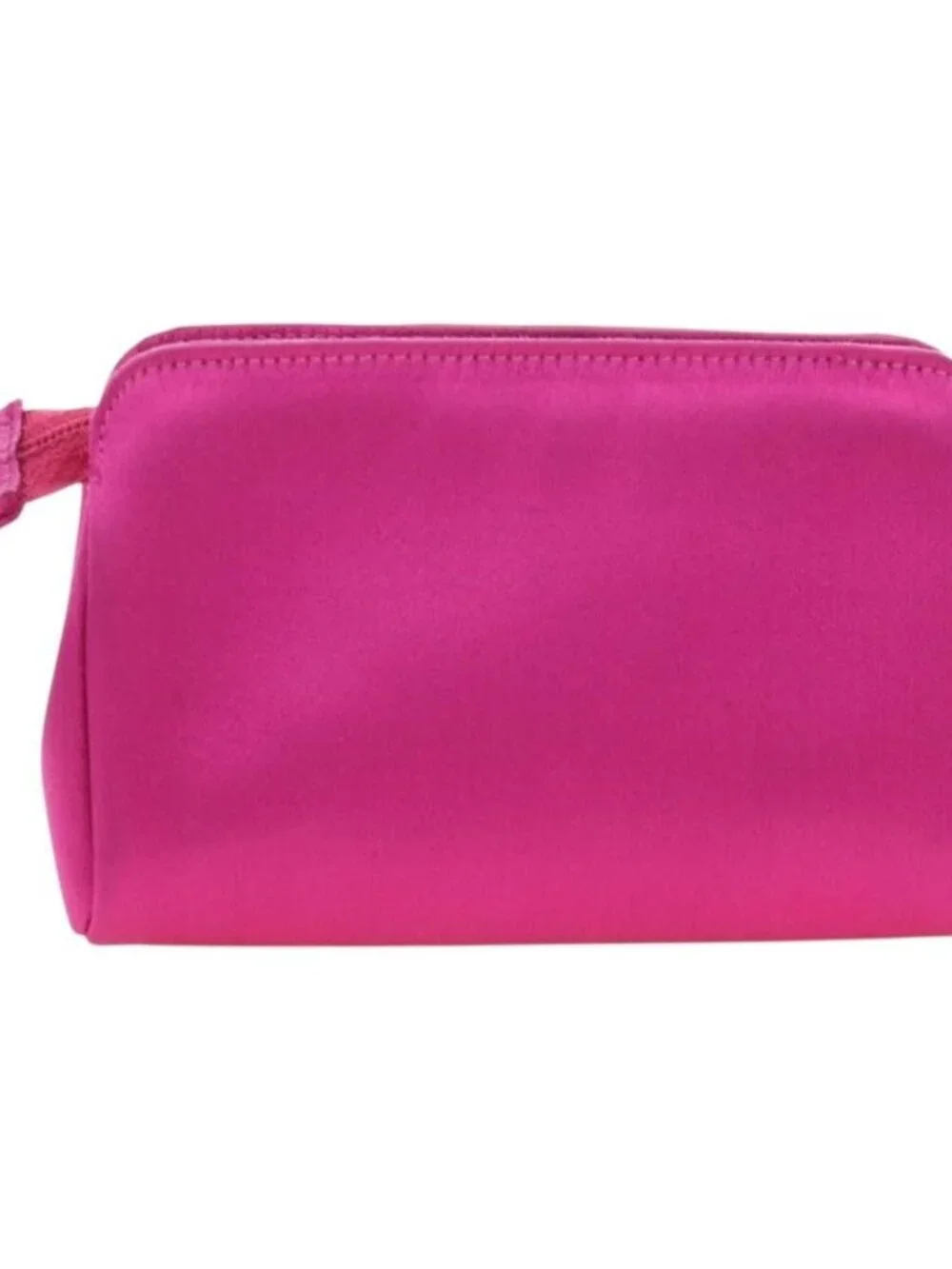 CHANEL Pouch Satin Pink Gold CC Auth 186009SAM